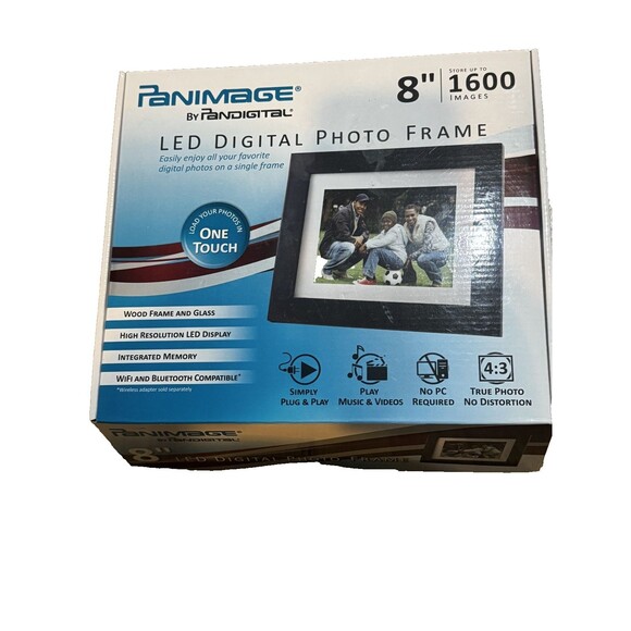 Pandigital Other - PanImage by Pandigital 8" LED Digital Photo Frame WiFi Bluetooth Wood Frame NEW